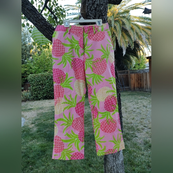 Lilly Pulitzer size 2 cotton pineapple print pants - Picture 1 of 4